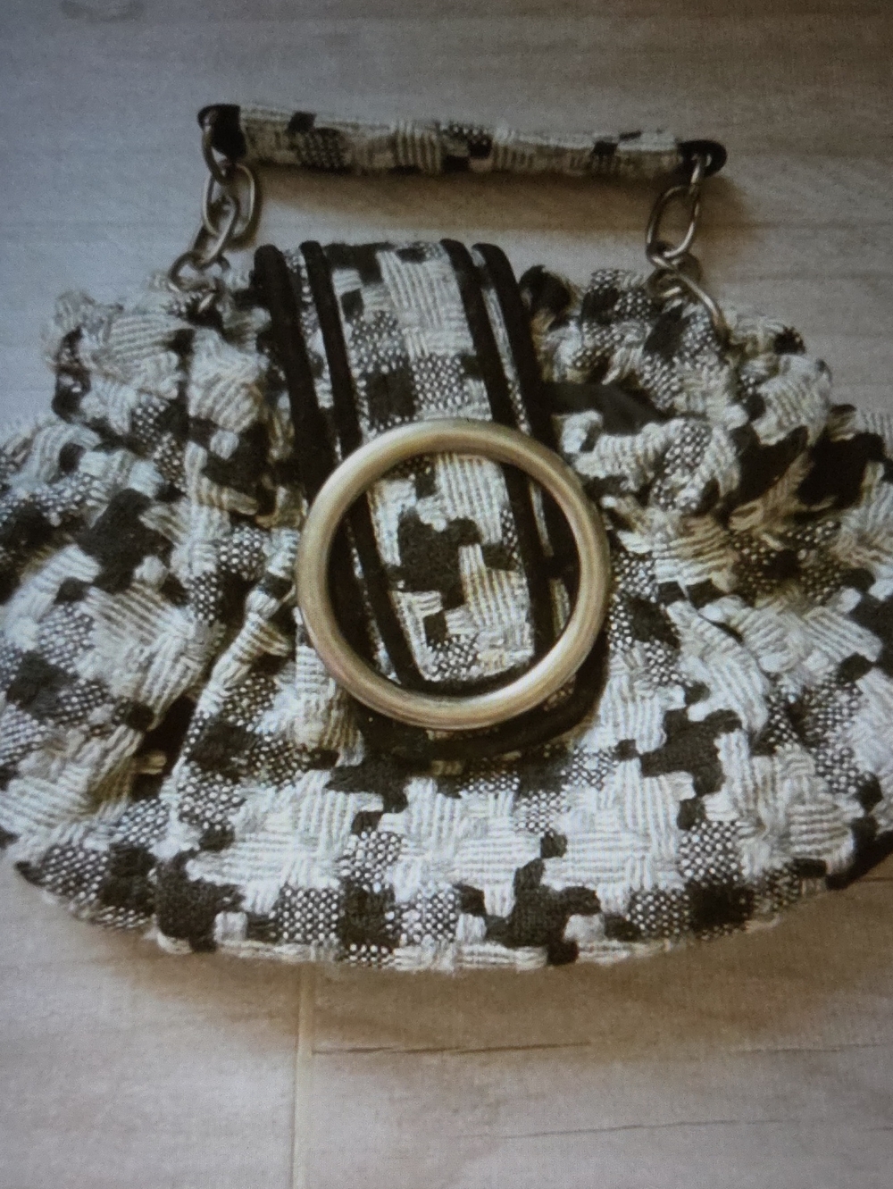 Aldo Black and White Top-Handle Bag